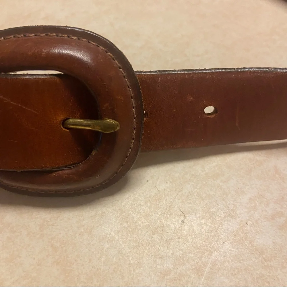 Vintage Gap Belt Womens 31”-34” USA Made Brown Leather Retro 80s 90s Classic
